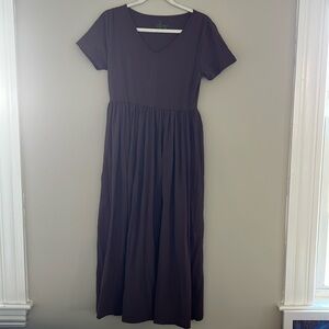 kate quinn Dark Plum Short Sleeve Maxi Dress